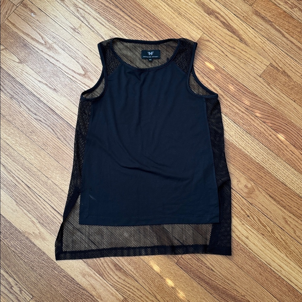 Heroine Sport Black Mesh Tank Top